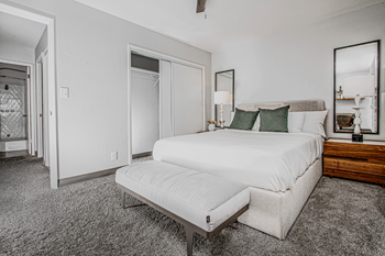 Plush bedroom carpeting